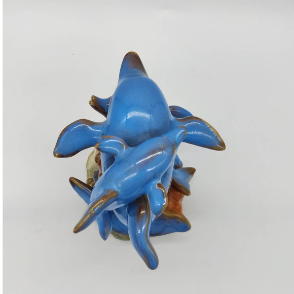 Dolphin Figurine Dolphins Decorative Sculpture Beautiful 7" Ceramic Decor Ocean - Picture 5 of 8